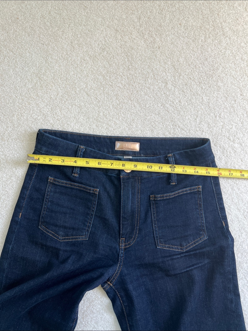 Kut from the Kloth Deep Indigo Charlotte Wide-Leg Jeans 4 Stretch - Picture 10 of 11